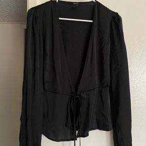 Black silky blouse
